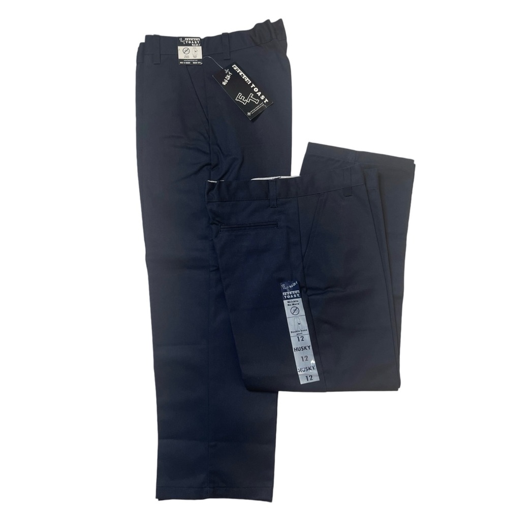 French Toast Navy Blue Bundle School Uniform Husky Pants Sz 12 Boys